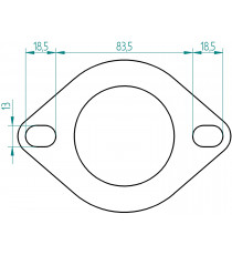 Embout de silencieux oval 115x70mm pour tube 60.3mm, longueur 160mm
