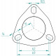 Joint échappement pour bride 3 trous 45, 50 et 55mm